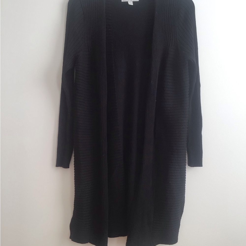 Black Open Front Women's Sweater